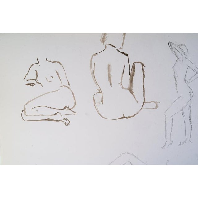Evelyne Luez, Depicting Nude Women, 20th Century, Pencil on Paper For Sale - Image 3 of 9