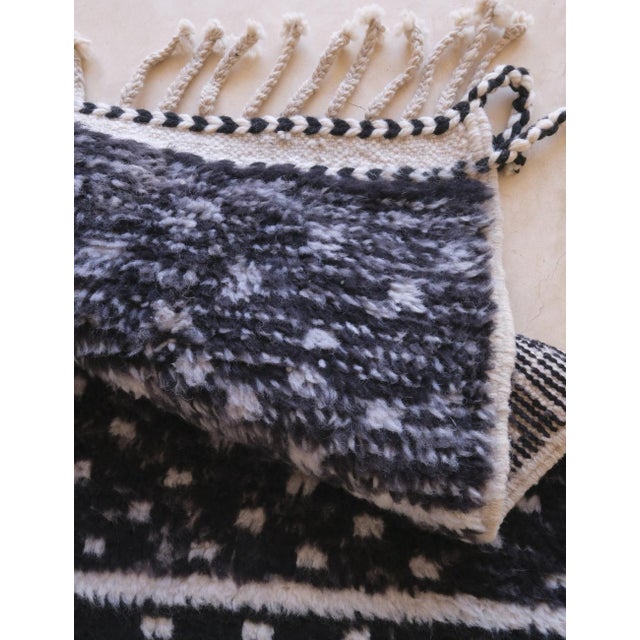 Black Moroccan Rug - 6.9 X 6.2 Ft For Sale - Image 4 of 8