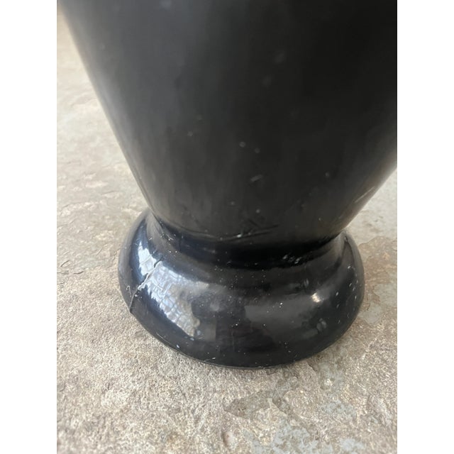 Black 1980s Postmodern Black Glass Floor Urn For Sale - Image 8 of 9
