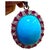 GIA Certified 105 Ct Natural Oval Turquoise, Ruby & Diamond Pendant, Sleeping B For Sale - Image 15 of 18