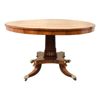 Small Regency Circular Rosewood and Brass Inlaid Centre Table, 1825 For Sale
