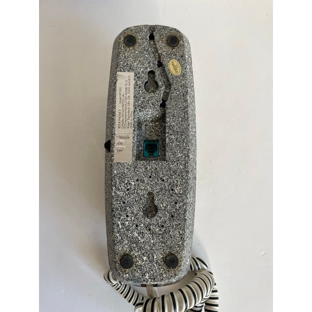 1980s Postmodern Memphis Rock Phone 2 Faux Granite Desk Telephone For Sale - Image 11 of 12
