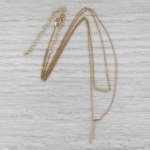 New Diamond Journey 2-Chain Layer Necklace 18k Yellow Gold Cable Chain For Sale In Greensboro - Image 6 of 6