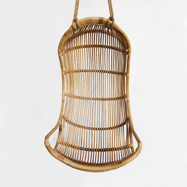 Hanging Bamboo Scoop Chair Chairish