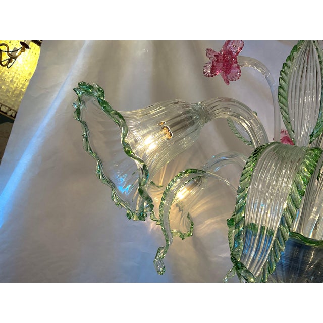 Vintage Venetian Glass Chandelier For Sale - Image 11 of 16