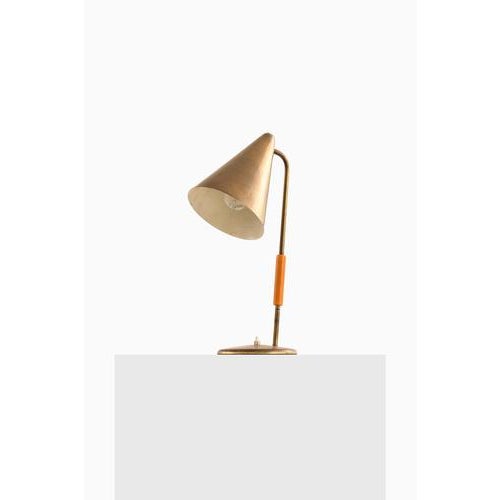 Gold Table Lamp in Brass and Lacquer, 1950s For Sale - Image 8 of 9