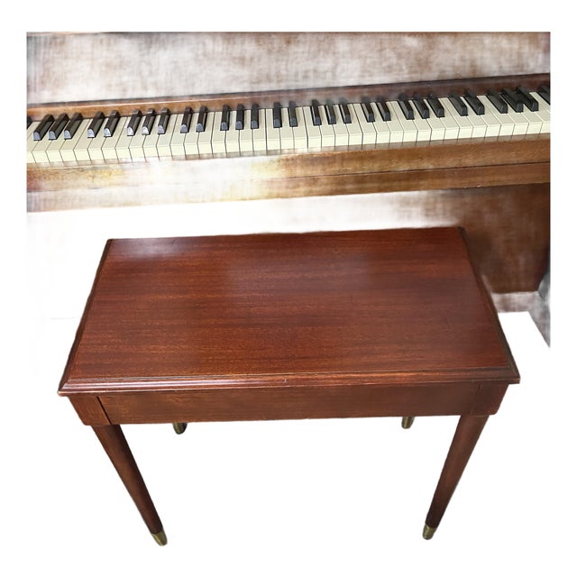 Vintage Solid Wood Piano Bench For Sale