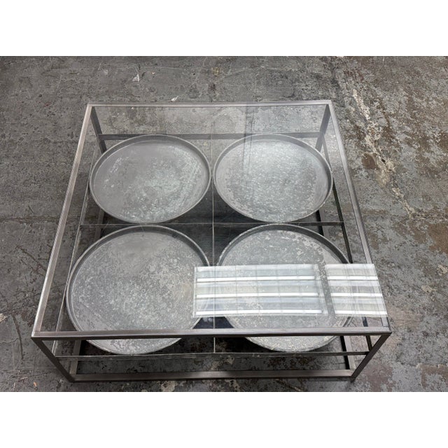 2010s Blue Ocean Traders Tilford Glass Top Tray Coffee Table For Sale - Image 5 of 12