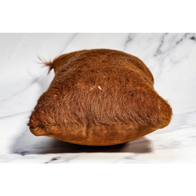 2000 - 2009 Lovely Vintage Small Cowhide Lumbar Accent Throw Pillow Western Home Decor For Sale - Image 5 of 10