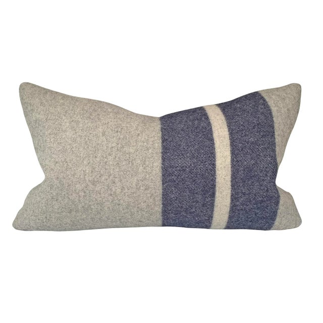 Farmhouse Set of Three Wool Striped Pillows For Sale - Image 3 of 10