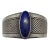 1990s American Indian Sterling Silver Cuff Bracelet With Lapis Lazuli Stone by Navajo James Reid For Sale