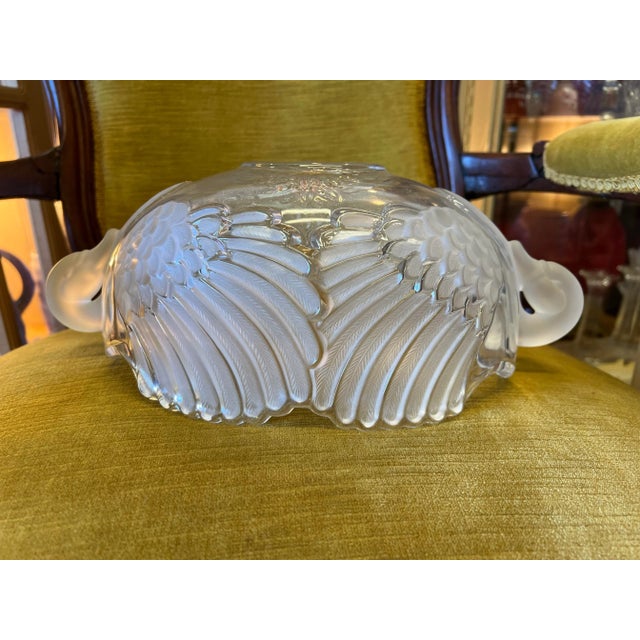 Shabby Chic Glass Swan Bowl Cachepot Vase Centerpiece For Sale - Image 3 of 6