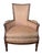 Peach 1950's French Bergere Damask Apricot Lounge Chair For Sale - Image 8 of 9