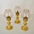 Set of three brass lantern candle holders with glass diffusers, Scandinavian 1960's, for indoor and outdoor use. They have...
