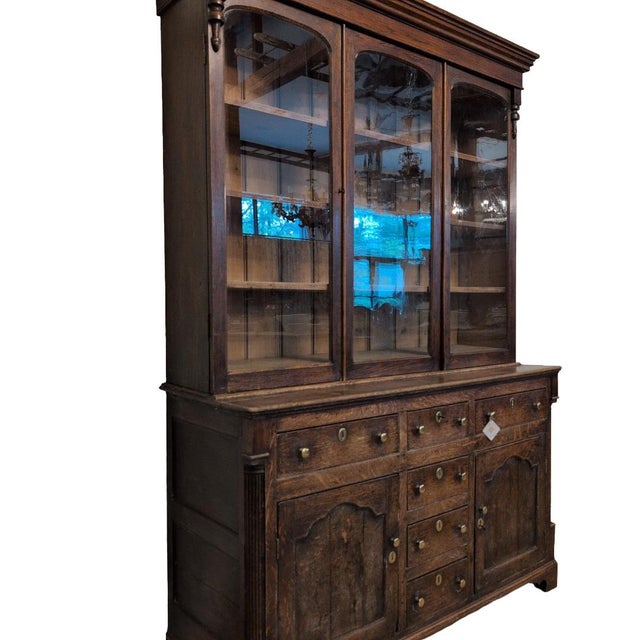 Early 19th Century Georgian Oak Glazed Dresser For Sale - Image 4 of 12