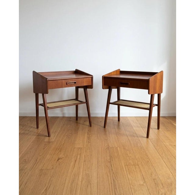 Wood Vintage Swedish Bedside Tables, 1960s, Set of 2 For Sale - Image 7 of 7