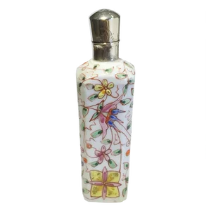 Small 19th Century Porcelain Enameled Scent Perfume Bottle