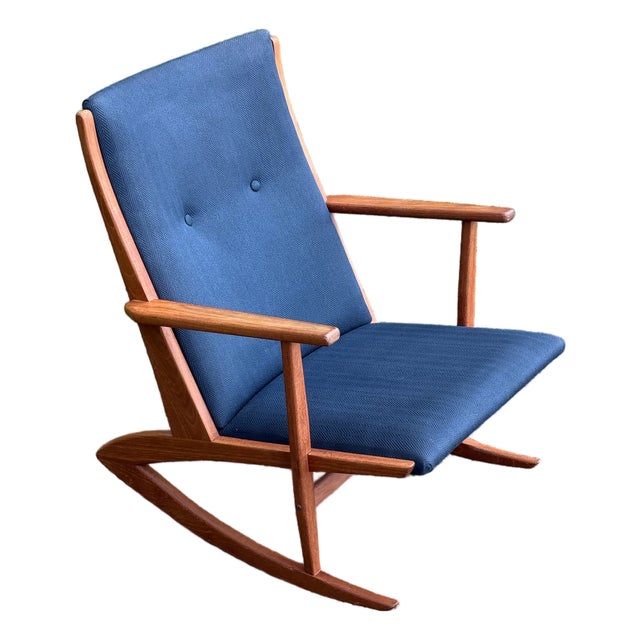 1960s Danish Modern Teak Rocking Chair Attributed to Holger Georg Jensen for Tønder Møbelværk For Sale