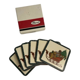 Pimpernel Santa’s Sleigh Coasters- Set of 6 For Sale