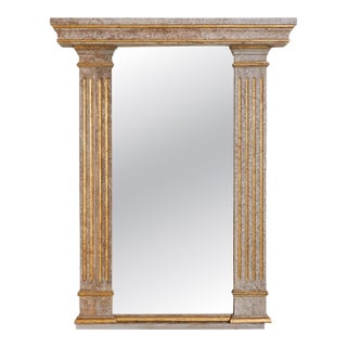 French Neoclassical Wall Mirror with Gilt Accents, 1950s - 2 Available For Sale