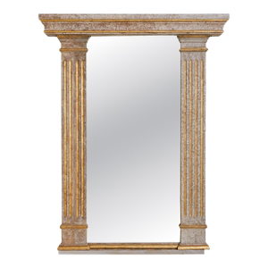 French Neoclassical Wall Mirror with Gilt Accents, 1950s - 2 Available
