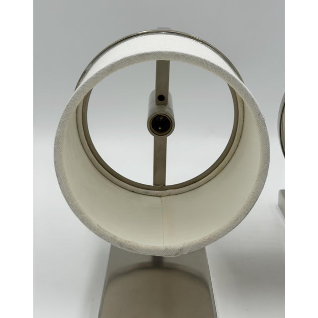 Paul Marra Designs Polished Nickel & Linen Wall Sconces - a Pair For Sale - Image 16 of 18