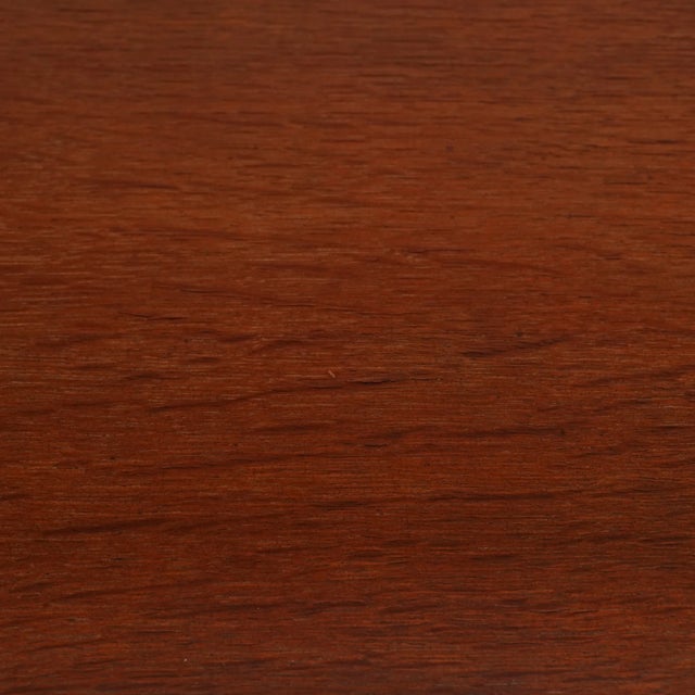 Red Midcentury Teak Rolling Bar Cart For Sale - Image 8 of 10