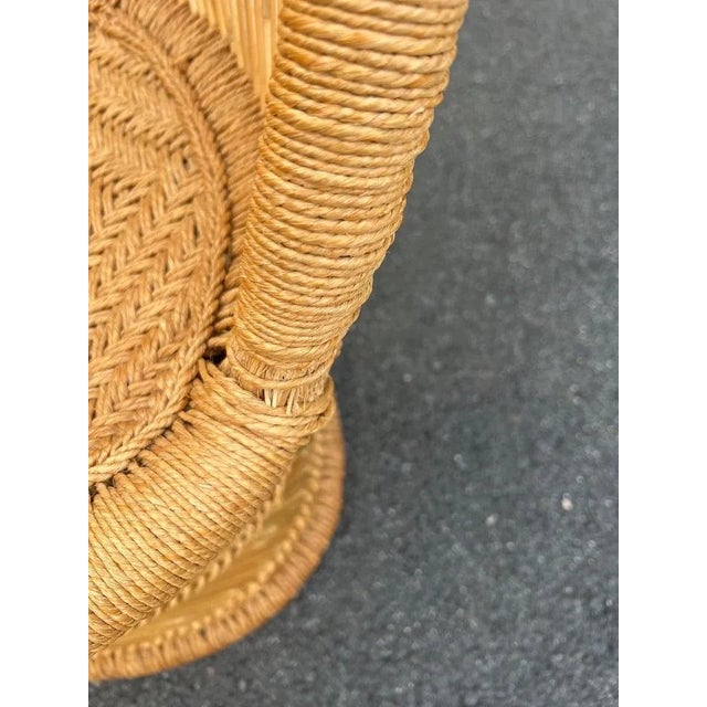 Mid-Century Modern Pair of Boho Chic Weaved Rope and Rattan Chairs For Sale - Image 3 of 10