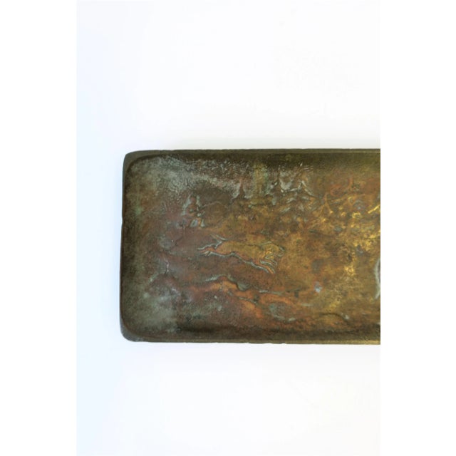 Early 20th Century Bronze Vanity or Desk Tray With Animal Hunting Scene For Sale - Image 5 of 9