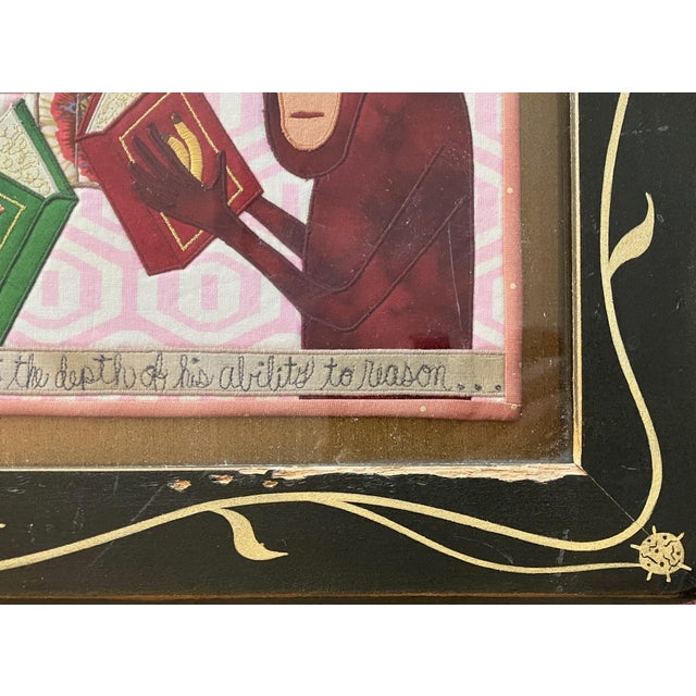 Original Framed Chris Antieau Embroidered Qulted “If I Had a Monkey" Retail $5k-6k For Sale - Image 12 of 12