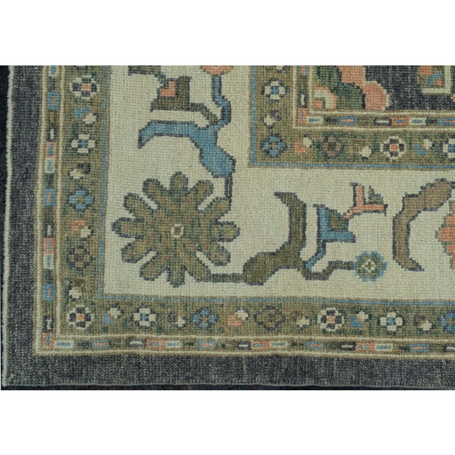 Turkish Oushak Rug 9'3" x 12'3" #17183 For Sale - Image 4 of 8