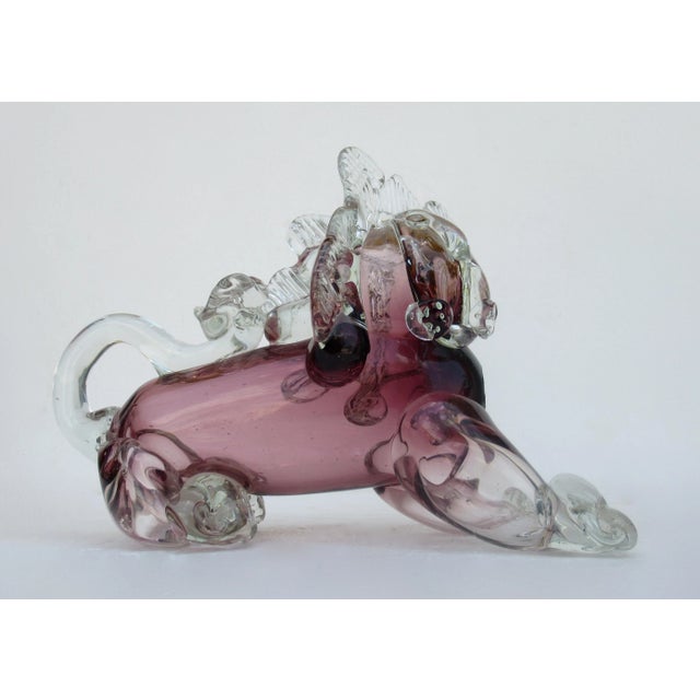 Glass Vintage C.1950's-60's Ercole Barovier' Barovier' E Toso Italian Hand-Blown Murano Lion For Sale - Image 7 of 13