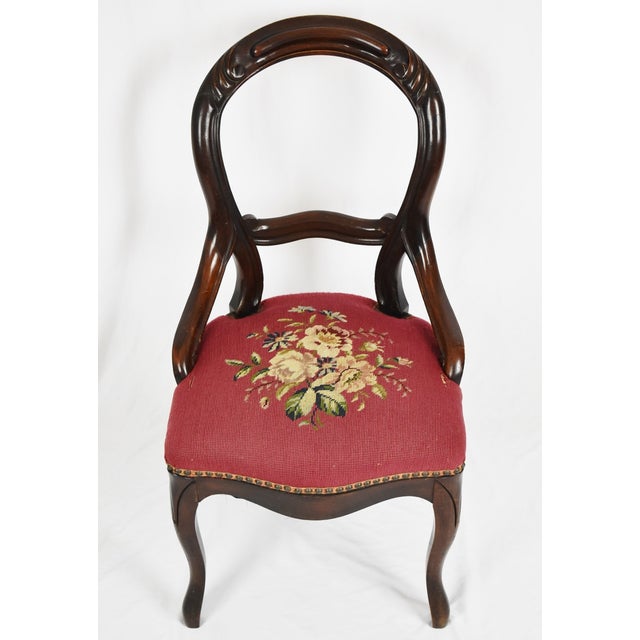 Antique Victorian Mahogany Needlepoint Side Chair Chairish
