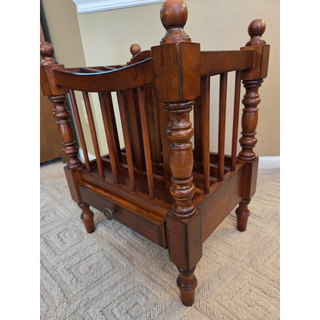 Vintage Canterbury Style Magazine Rack For Sale In Indianapolis - Image 6 of 9