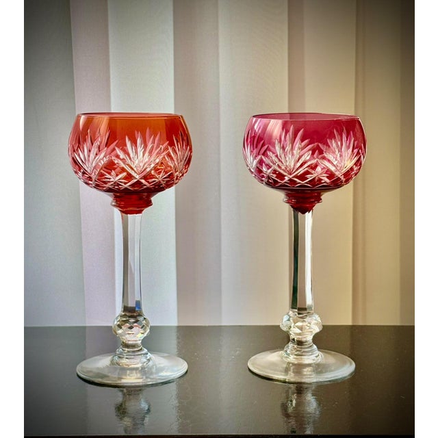 French Massenet Crystal Hock Glasses by Saint-Louis, 1920, Set of 6 For Sale - Image 9 of 18