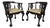 Vintage Chippendale Wooden Chairs, 1930s, Set of 2 For Sale