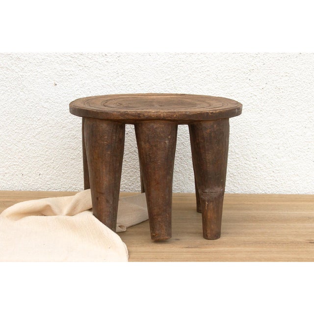 Rustic Finely Carved African Stool For Sale - Image 9 of 9