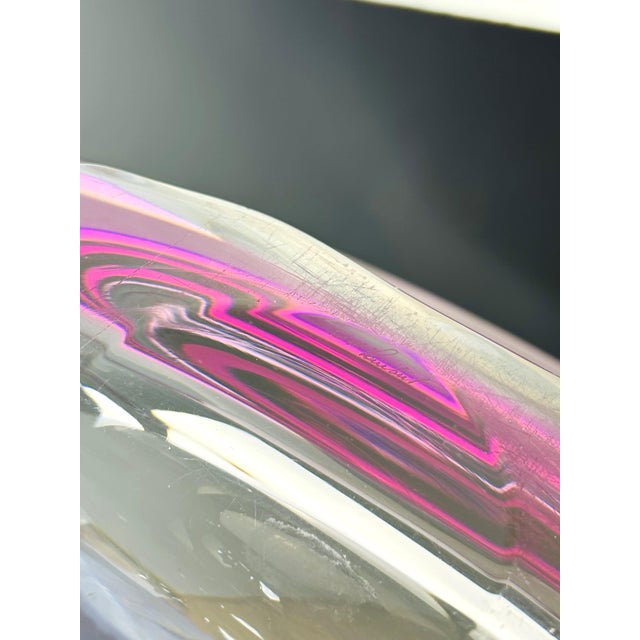 20th Century Pink Art Glass Centerpiece Bowl from Val Saint Lambert, Belgium For Sale - Image 6 of 7