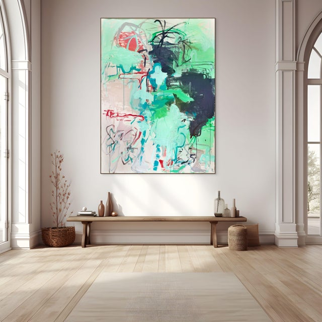 This work will be shipped rolled in a tube. Poynder's method emphasizes gesture, line, color, and space. Physicality and...