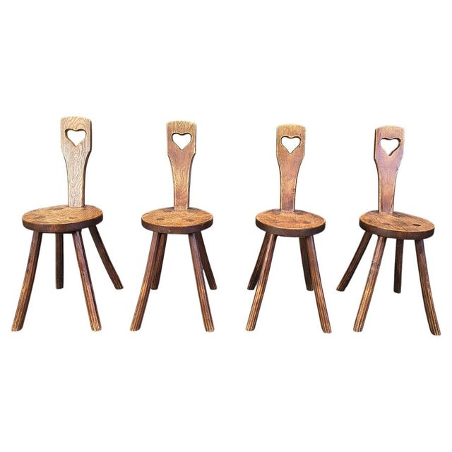 Vintage Brutalist Heart-Shaped Chairs, 1960s, Set of 4 For Sale - Image 15 of 15