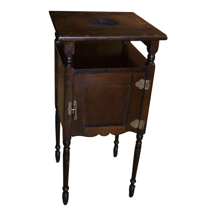 Antique Walnut Smoke Stand, Pipe Tobacco Cigar Humidor Chairish