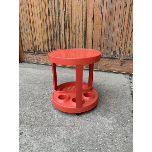 Mid-Century Italian Bar Cart in Red Plastic, 1970s For Sale - Image 11 of 11