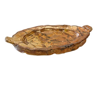 John Glick Signed Platter III Modernist Stoneware Glazed Ceramic Plum Tree Potte For Sale