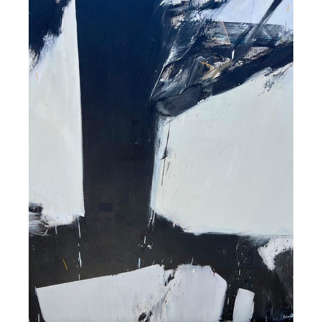 Budd Hopkins, Large Budd Hopkins Modernist Hard Edged Abstract Expressionist Oil Painting 1965 For Sale - Image 12 of 18