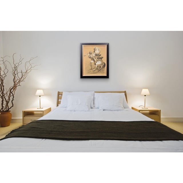 Lesueur, One Thousand and One Nights, 1892, Charcoal & Gouache & Paper, Framed For Sale - Image 14 of 18