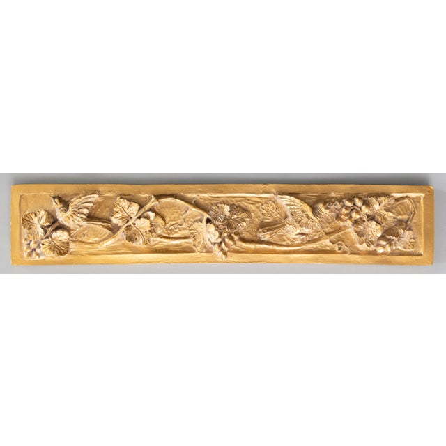 Mid-Century Italian Giltwood Carved Birds Grapevine Wall Plaque Architectural Element For Sale - Image 9 of 9