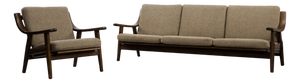 Vintage Mid-Century Scandinavian Modern 3-Seat Sofa & Armchair by Hans J. Wegner for Getama, 1960s, Set of 2