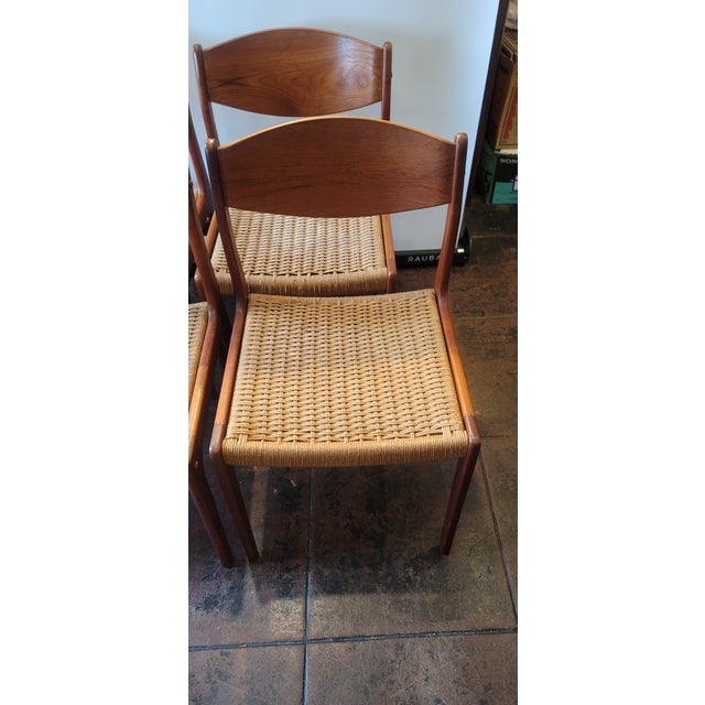 A nice set of 6 Swedish, Danish , Mid-Century Dining Chairs. All sturdy and clean.