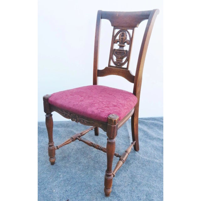 French Oak Carved Dining Chairs-Set of 6 For Sale - Image 9 of 12