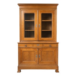 Antique French Oak Bookcase, 1890s For Sale